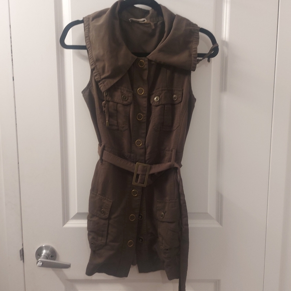 Calvin Klein button down belted shirt - Picture 1 of 4